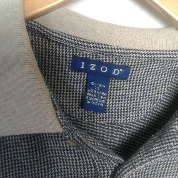 Mens Izod XL Polo Shirt Blue And Beige - Picture 2 of 4